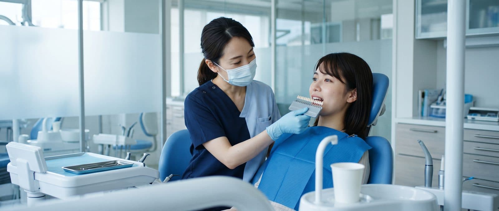 Dental examination before professional whitening
